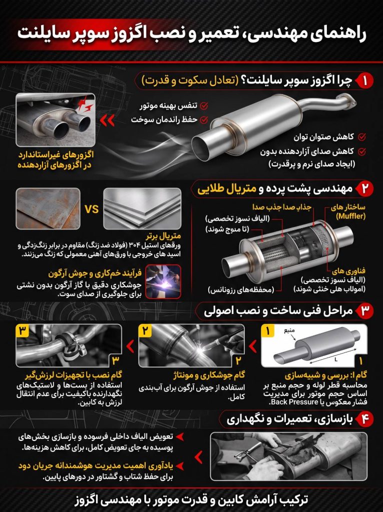تعمیرات و ساخت و نصب اگزوز سوپر سایلنت